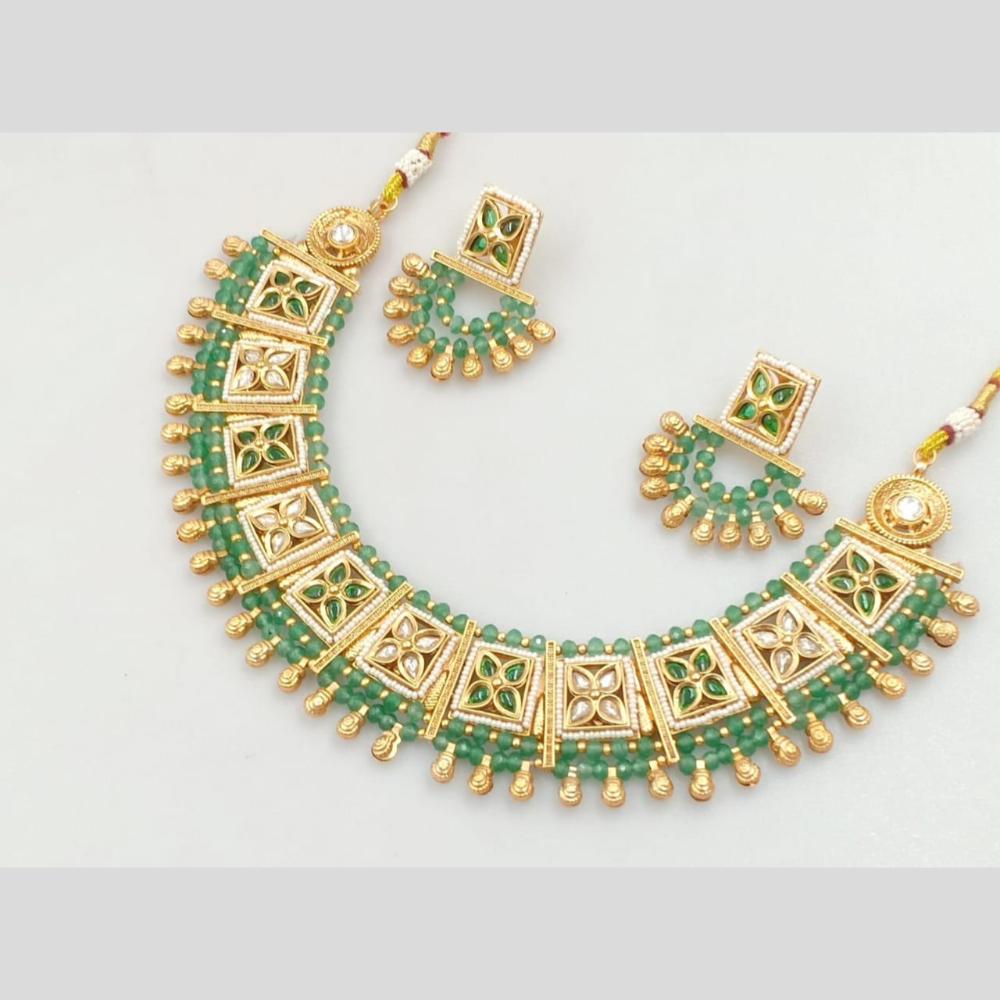 Manisha Jewellery Kundan and Beads Necklace Set