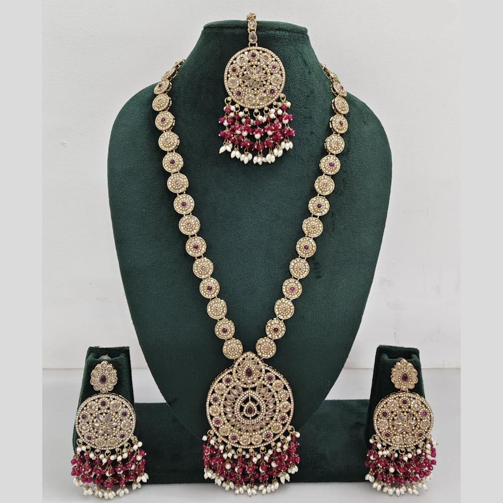 Manisha Jewellery Crystal And Pearl Long Necklace Set