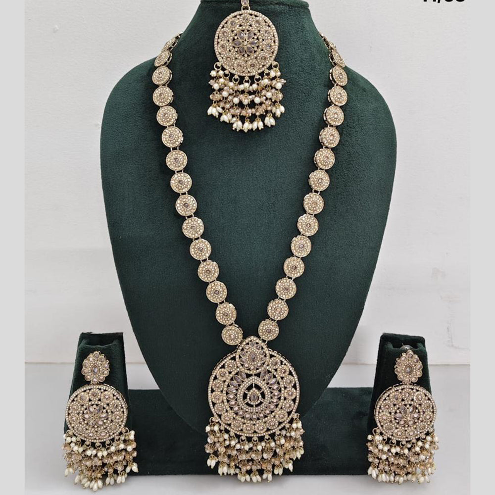 Manisha Jewellery Crystal And Pearl Long Necklace Set