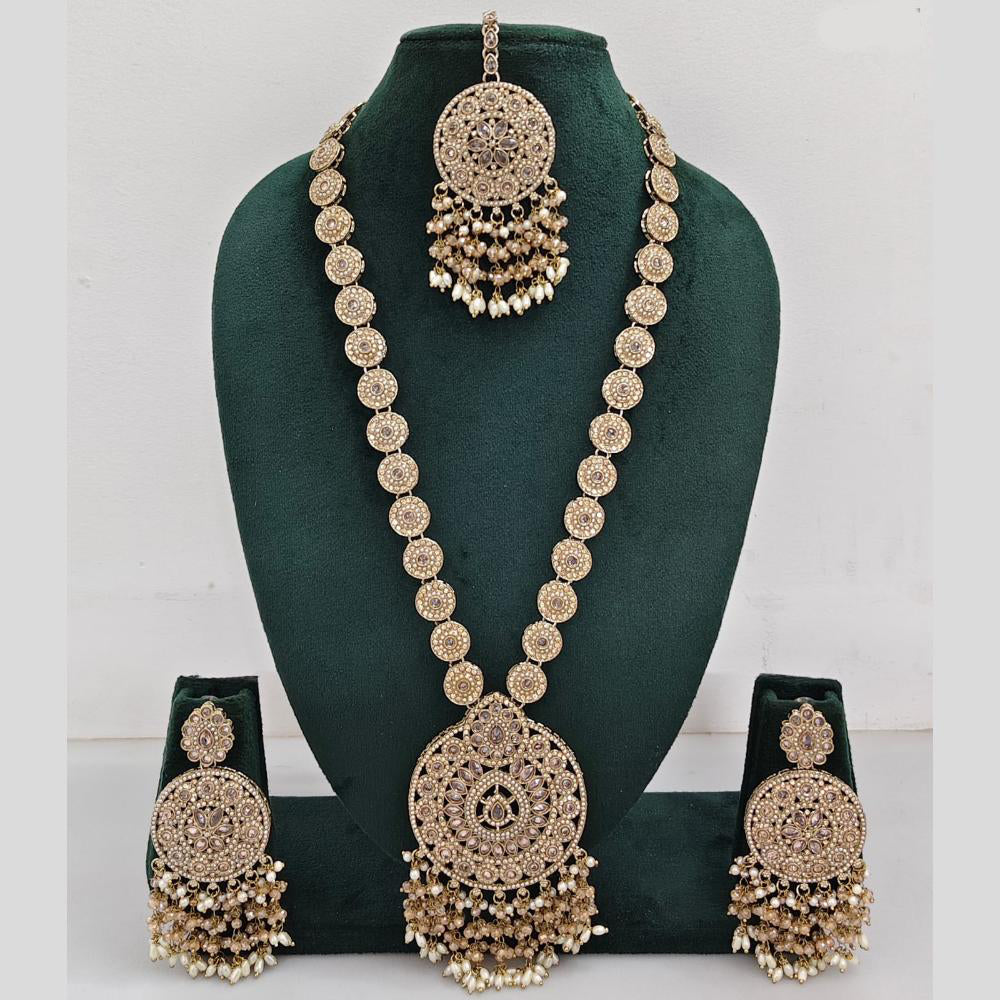 Manisha Jewellery Crystal And Pearl Long Necklace Set