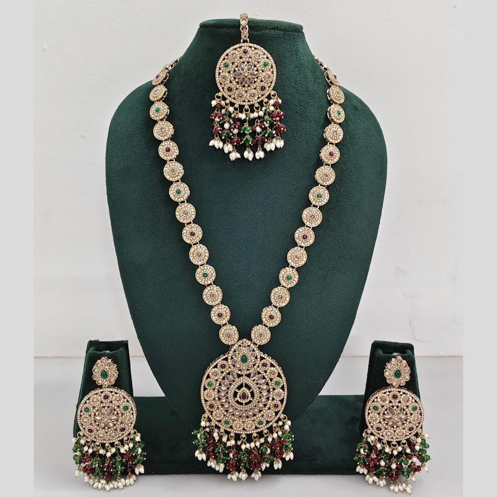 Manisha Jewellery Crystal And Pearl Long Necklace Set