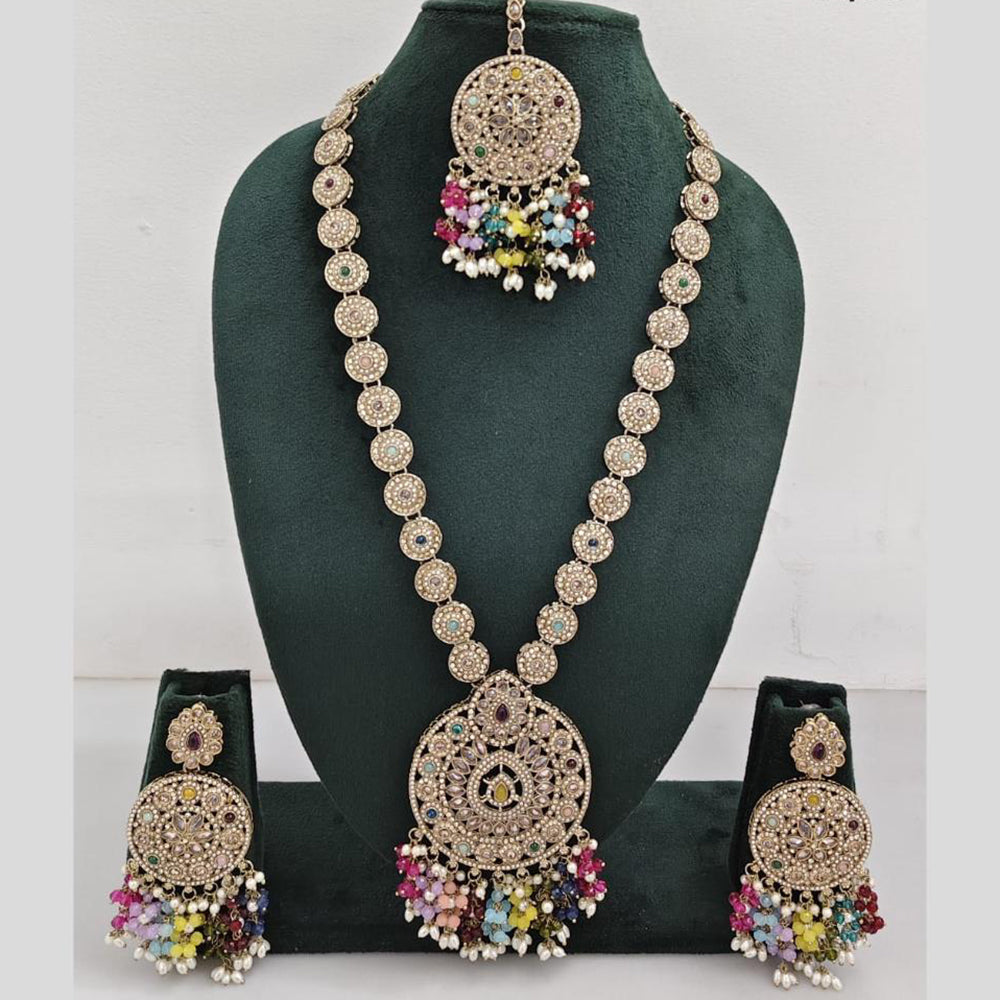 Manisha Jewellery Crystal And Pearl Long Necklace Set