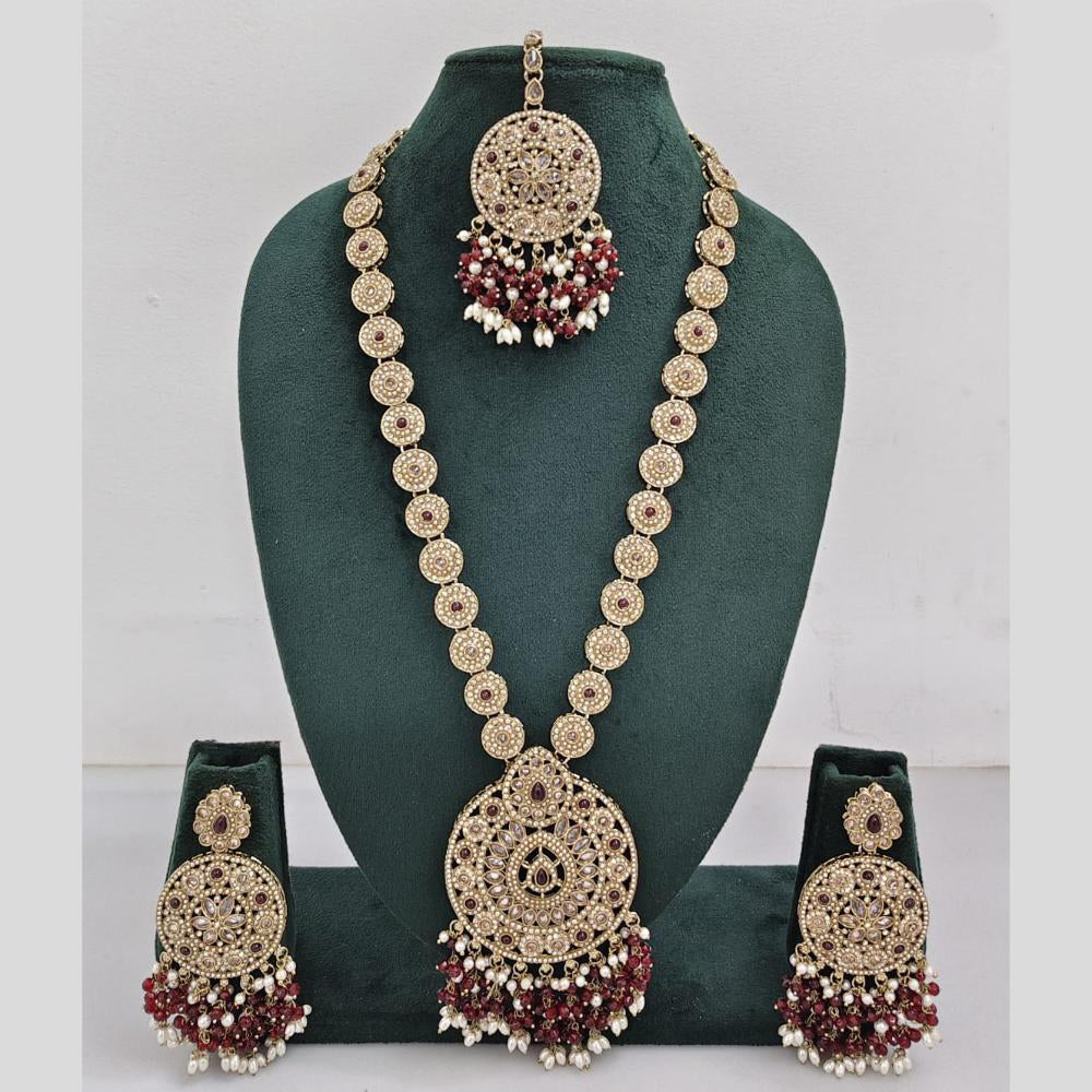 Manisha Jewellery Crystal And Pearl Long Necklace Set