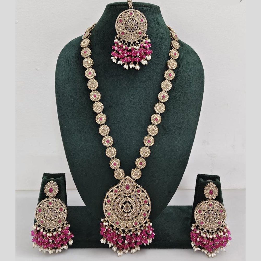 Manisha Jewellery Crystal And Pearl Long Necklace Set