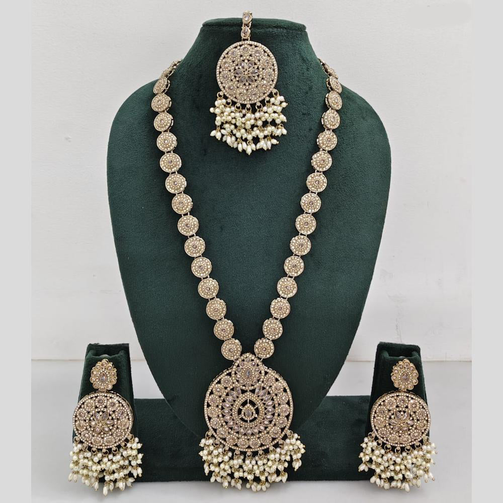 Manisha Jewellery Crystal And Pearl Long Necklace Set