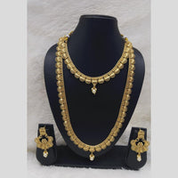 Manisha Jewellery Antique Double Layer with Pearl Drop Necklace Set