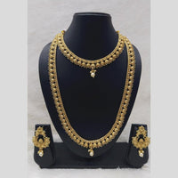 Manisha Jewellery Antique Double Layer with Pearl Drop Necklace Set