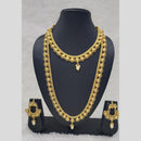 Manisha Jewellery Antique Double Layer with Pearl Drop Necklace Set