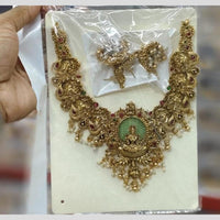 Manisha Jewellery Traditional Temple Necklace Set with Dangling Drops