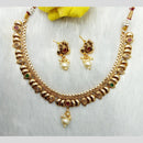 Manisha Jewellery Antique Finish Pota Stone Necklace Set with Pearl Drop