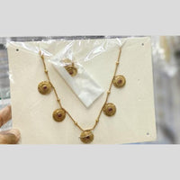 Manisha Jewellery Ethnic Round Motif Necklace Set with Pota Stone