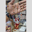 Manisha Jewellery Black and Red Beads with Pearl Drops