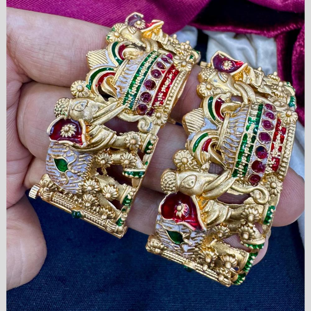 Manisha Jewellery Urban Heritage Elephants with Meenakari Touch Bangle Set