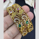 Manisha Jewellery Floral Design Austrian and Pota Stone Bangles Set 