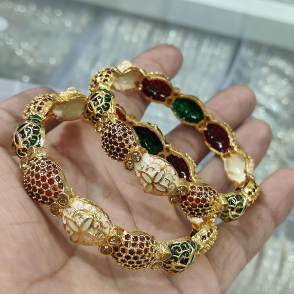 Manisha Jewellery Designer Austrian Stone and Meenakari Bangles Set