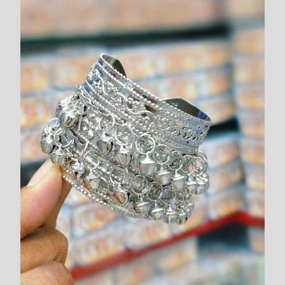 Manisha Jewellery Rhodium Plated Openable Kada with Bells