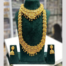 Manisha Jewellery Elegance Sparkle Gold Plated Pota Stone And Pearl Temple Double Necklace Set