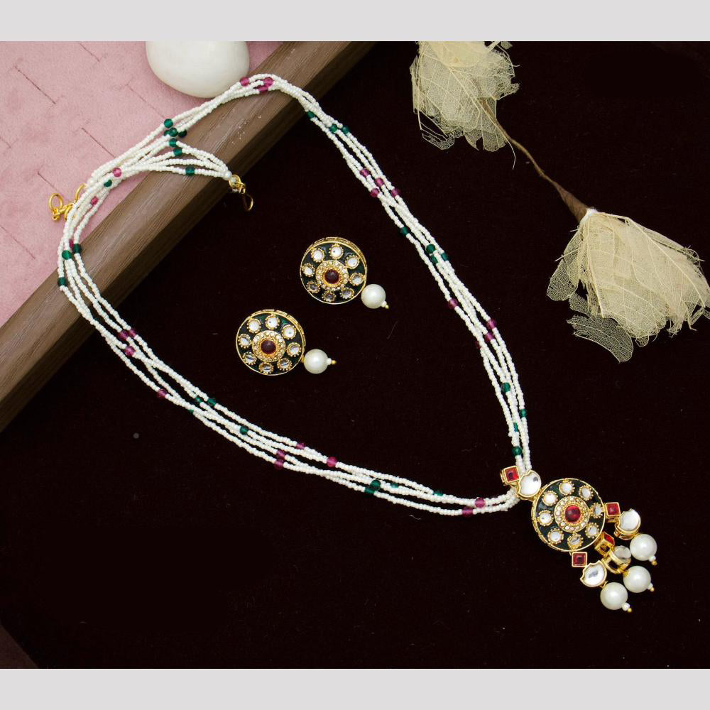 Manisha Jewellery Royal Charm Kundan and Pearl Necklace Set