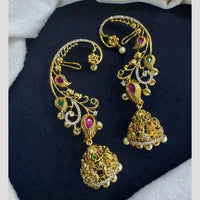 Manisha Jewellery Elegant Gold Plated Pota Stone And Austrian Jhumki Earrings