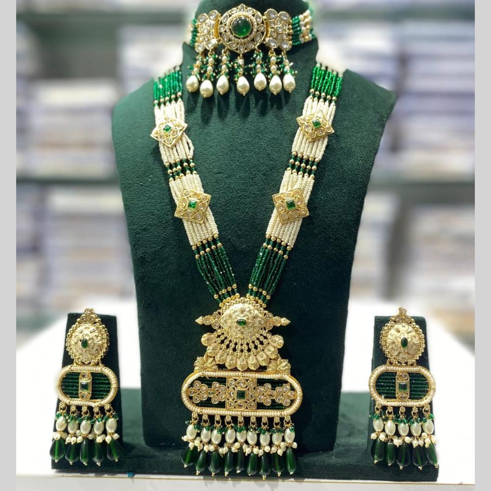 Manisha Jewellery Enthic Designer Pearl With Beads Double Necklace Set