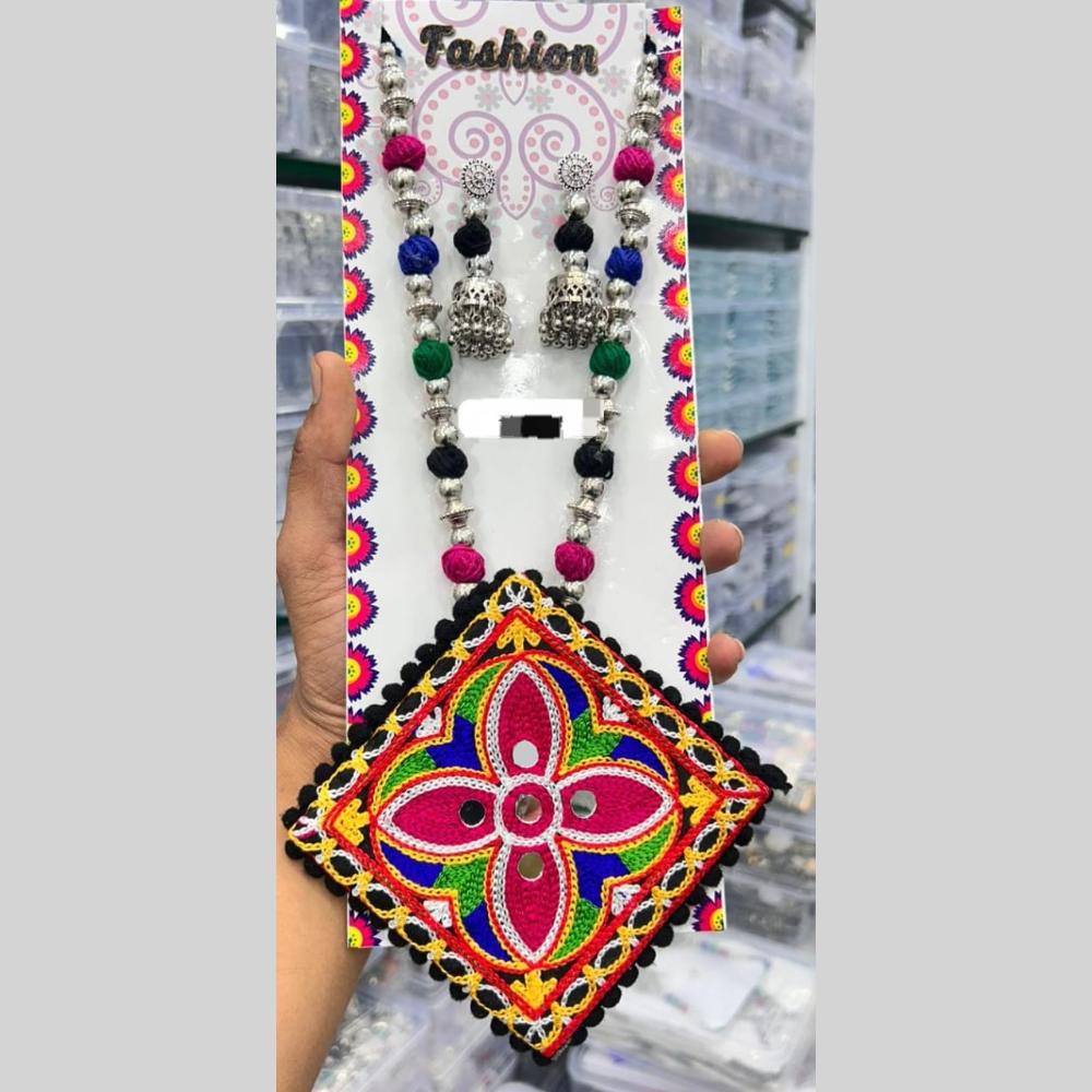 Manisha Jewellery Long Bohemian Necklace Set with Pom Poms