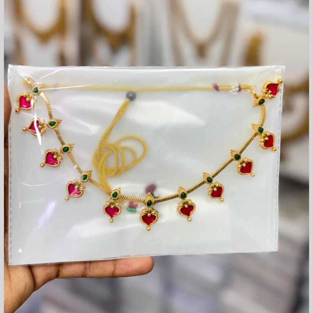 Manisha Jewellery Traditional Gold Plated Palakka Necklace With Pota Stone