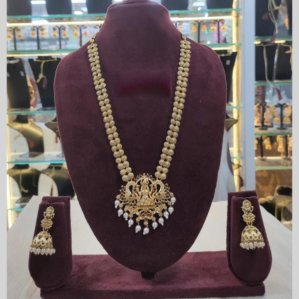 Manisha Jewellery South Indian Temple Necklace Antique Matte Gold Finish