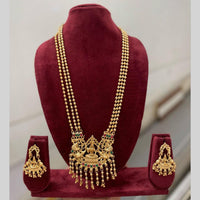Manisha Jewellery Long Temple Necklace Set With Goddess Lakshmi Engraving
