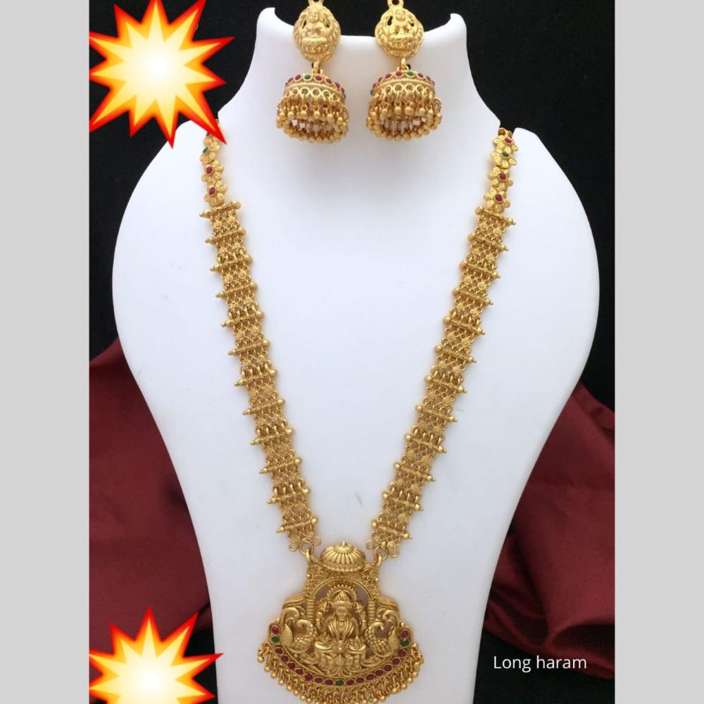 Manisha Jewellery Temple  South Indian Style Antique Necklace Set with Laxmi
