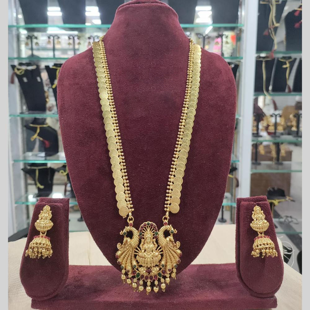 Manisha Jewellery Divine Lakshmi Temple Necklace Set With Pacock Design