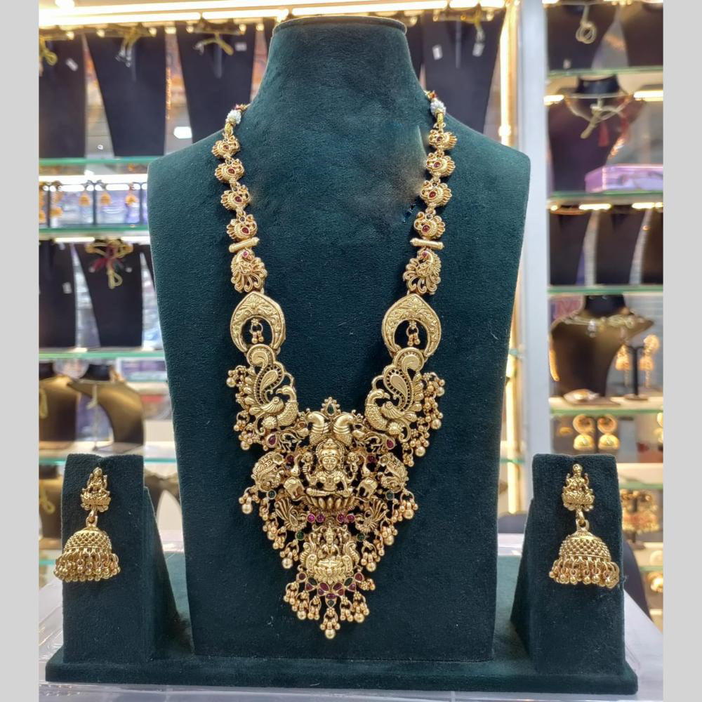 Manisha Jewellery Long Temple Necklace Featuring Lakshmi Devi