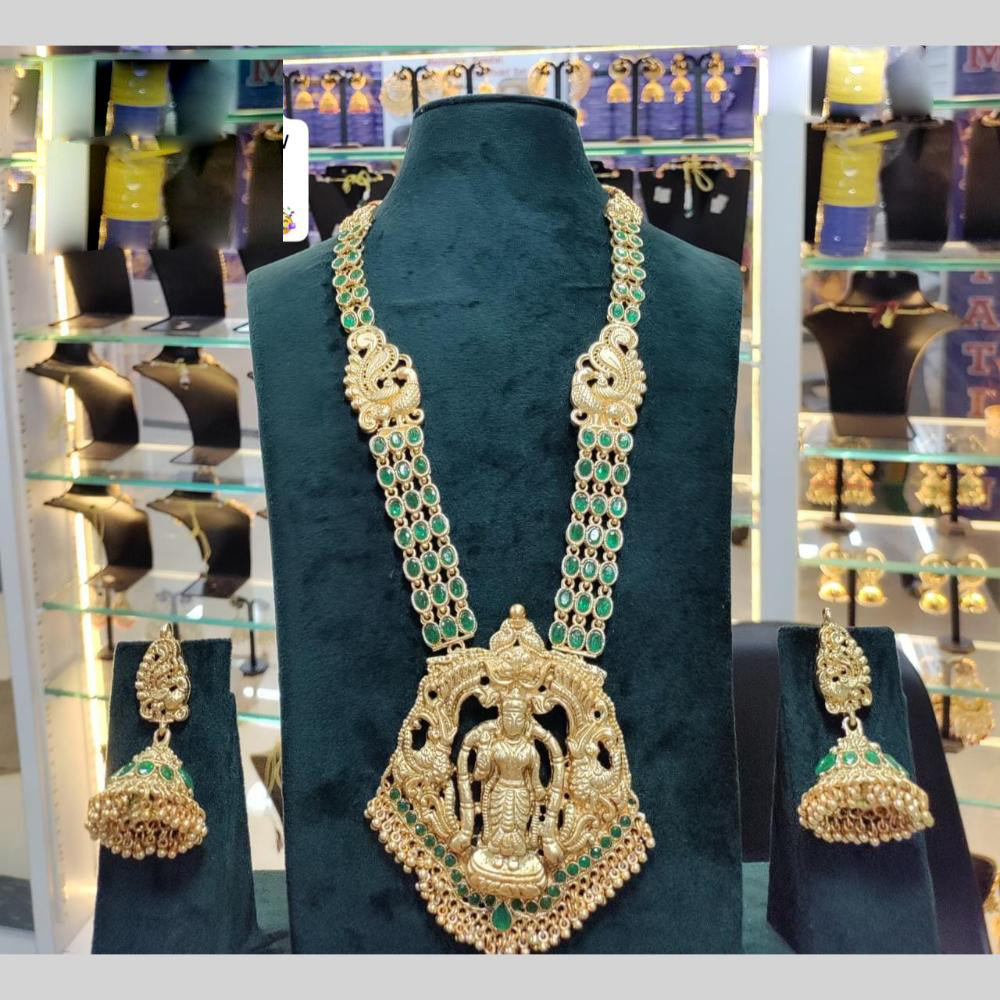Manisha Jewellery South Indian Style Antique Long Temple Necklace Set