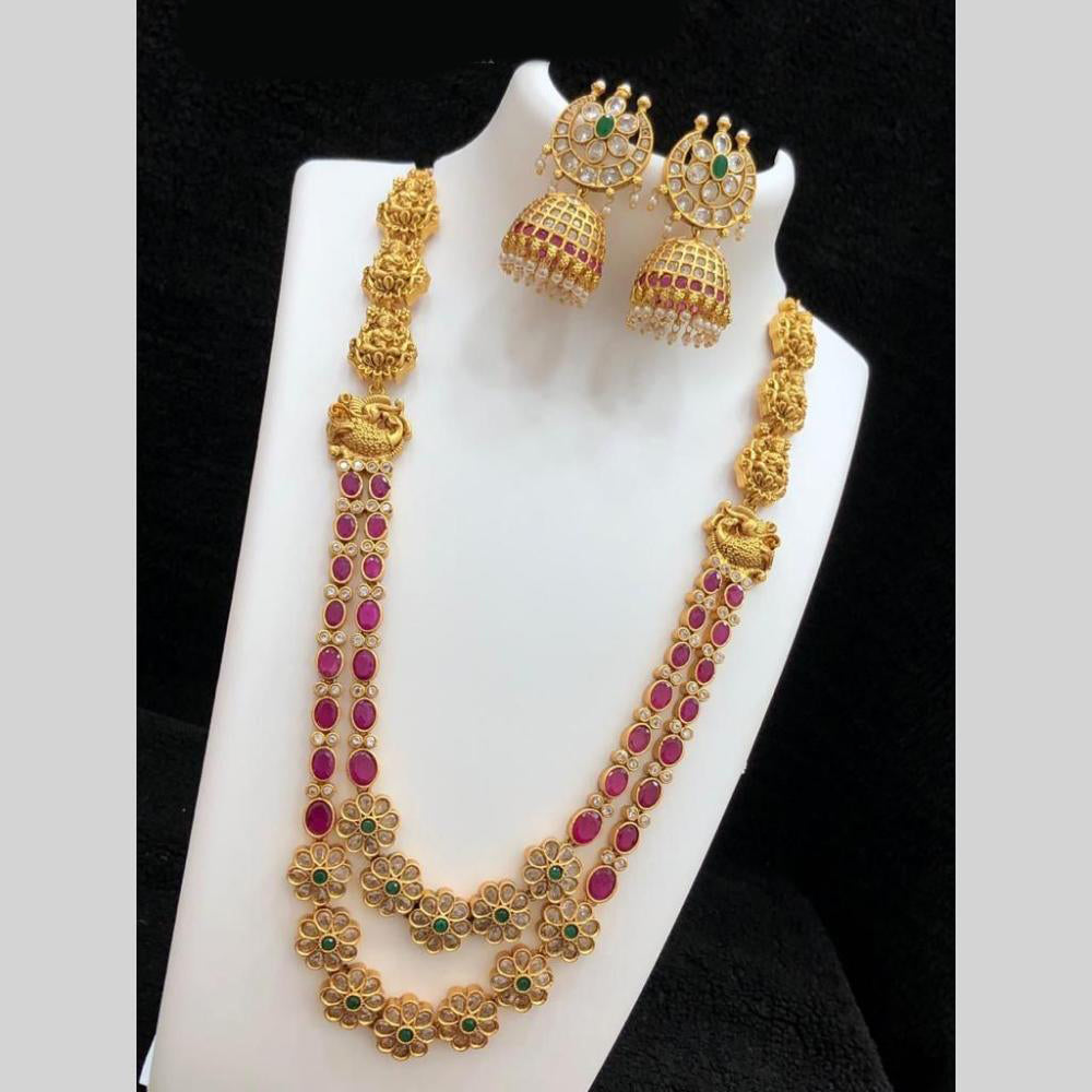 Manisha Jewellery Traditional Enthic pota Stone Long Necklace With Floral Design