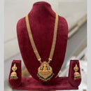 Manisha Long Temple Necklace Set Featuring Goddess Lakshmi