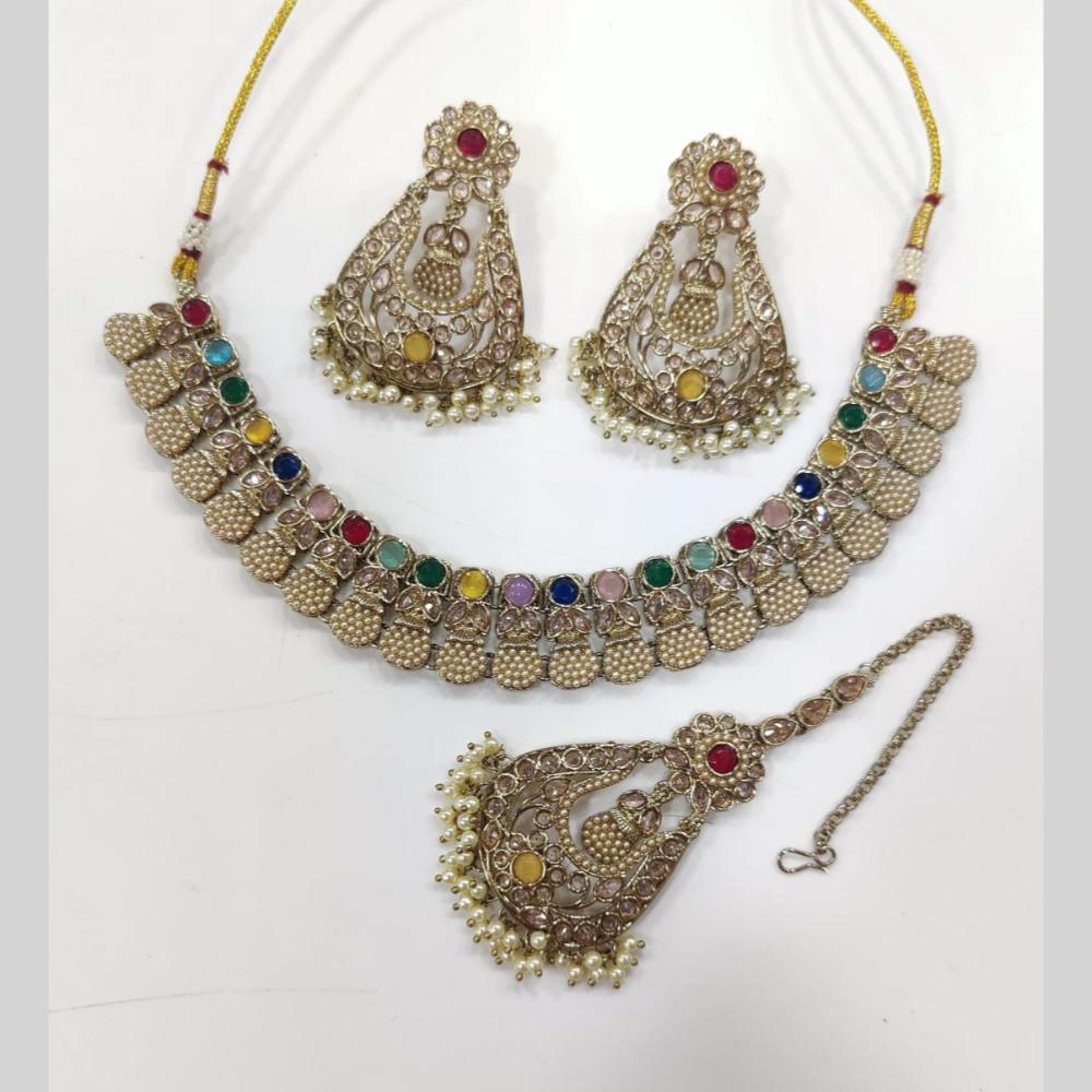Manisha Jewellery Necklace Set Featuring Austrian  and Crystal Stones