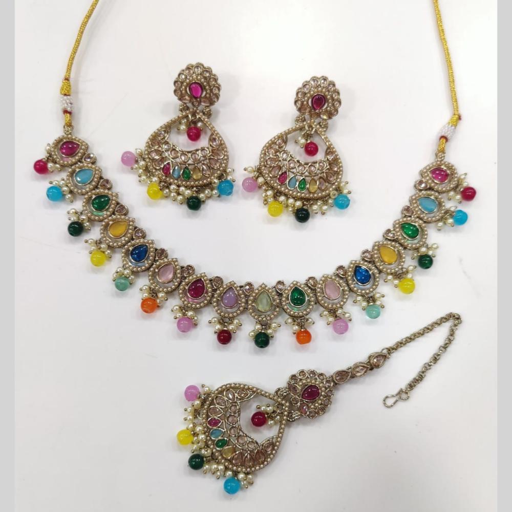 Manisha Jewellery Necklace Set Featuring Austrian  and Crystal Stones