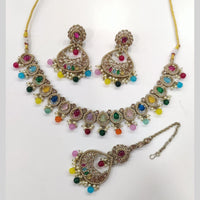 Manisha Jewellery Necklace Set Featuring Austrian  and Crystal Stones