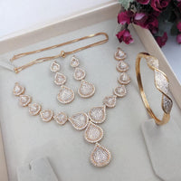 Manisha Jewellery Shimmering Elegance Necklace & Bracelet Set with Austrian Stones