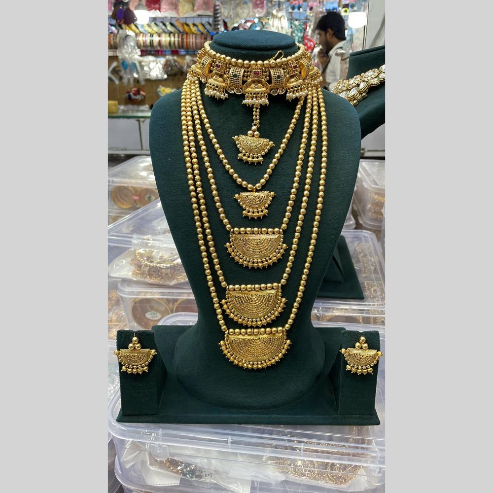 Manisha Jewellery Traditional Mater Mala Double Layer Necklace Set With Mangtikka