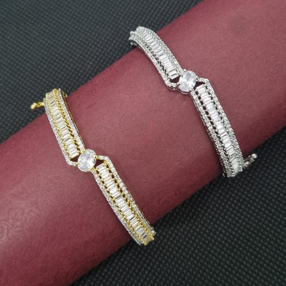 Manisha Jewellery Gold Plated Openable Bracelet with Sparkling Austrian Stones