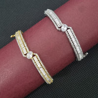 Manisha Jewellery Gold Plated Openable Bracelet with Sparkling Austrian Stones