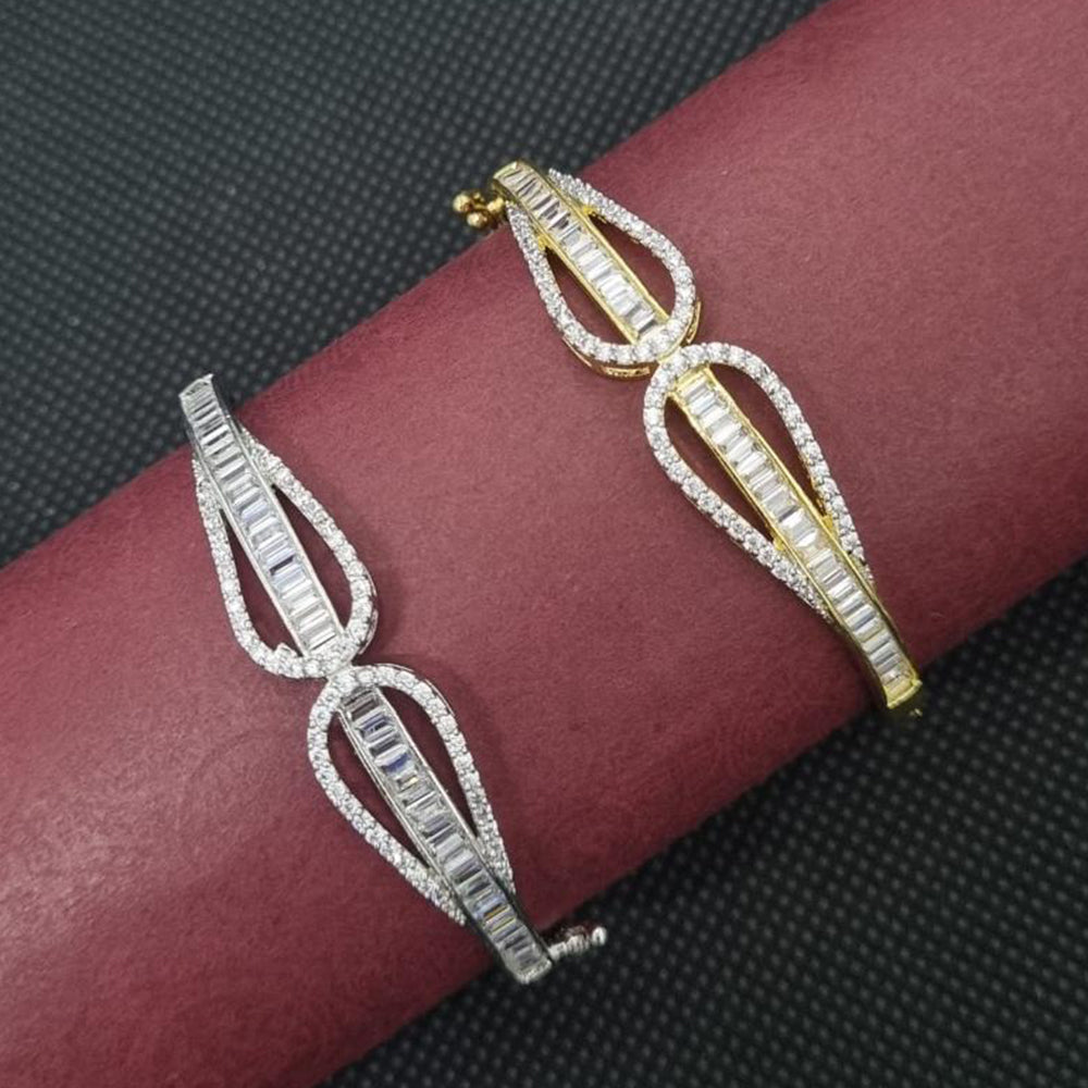 Manisha Jewellery Gold Plated Openable Bracelet with Sparkling Austrian Stones