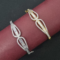 Manisha Jewellery Gold Plated Openable Bracelet with Sparkling Austrian Stones