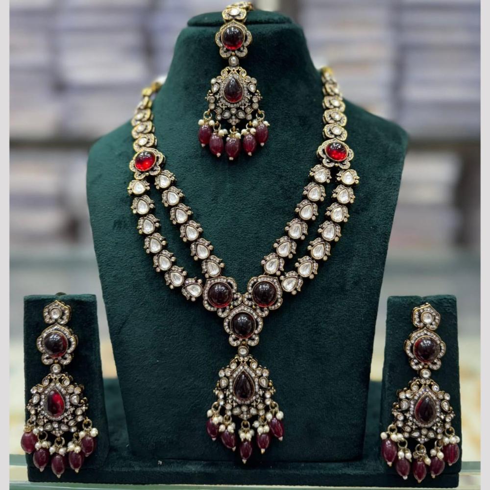 Manisha Jewellery Royal Glow Pota Stone And Pearl Necklace Set