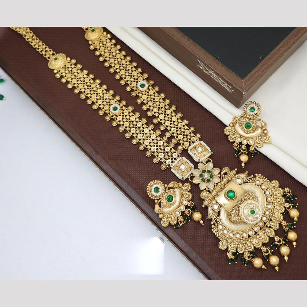 Manisha Jewellery Ethnic Sparkle Pota Stone And Pearl Long Necklace Set