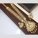 Manisha Jewellery Ethnic Sparkle Pota Stone And Pearl Long Necklace Set