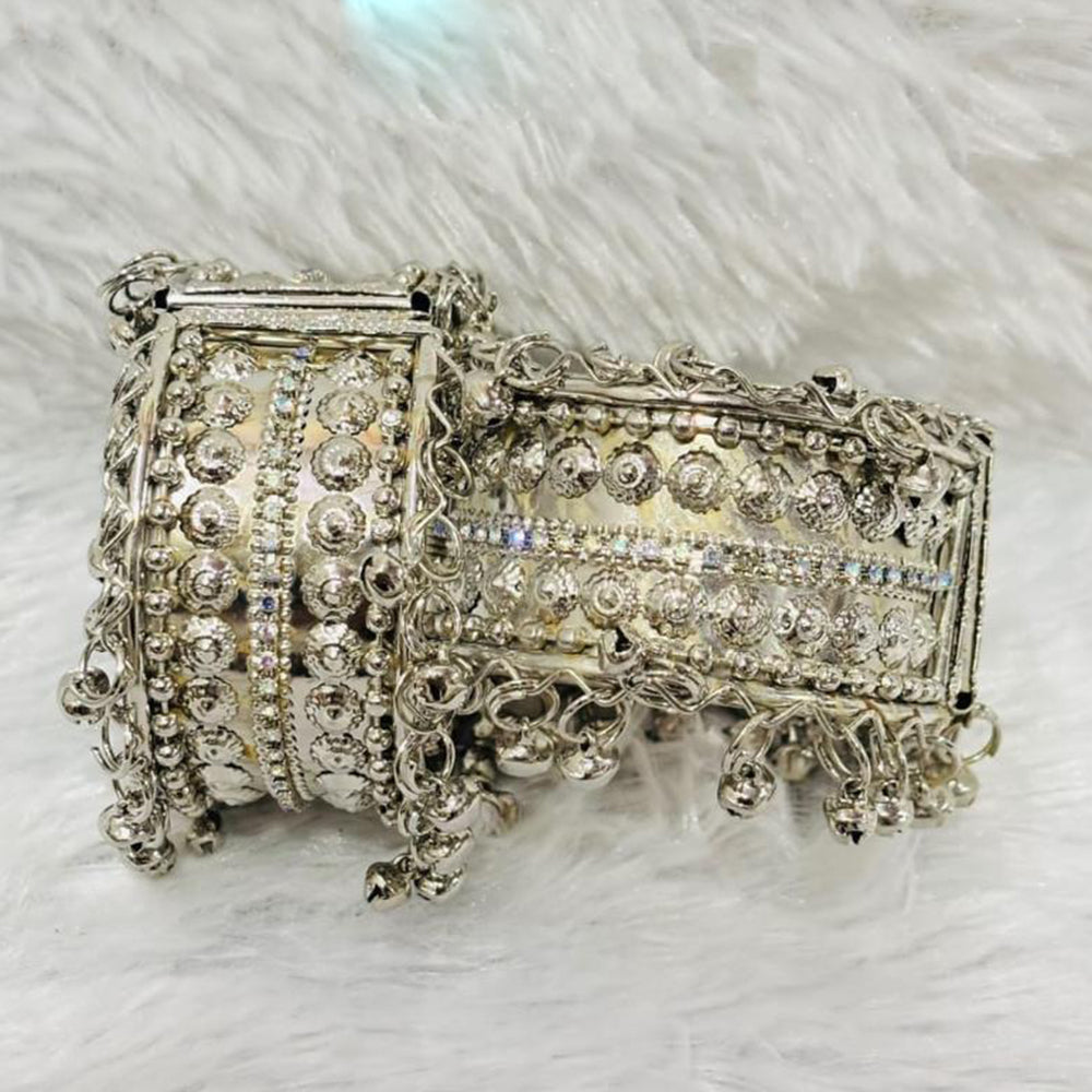 Manisha Jewellery Oxidiesd Plated Rustic Charm Openable Kada