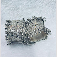 Manisha Jewellery Oxidiesd Plated Rustic Charm Openable Kada