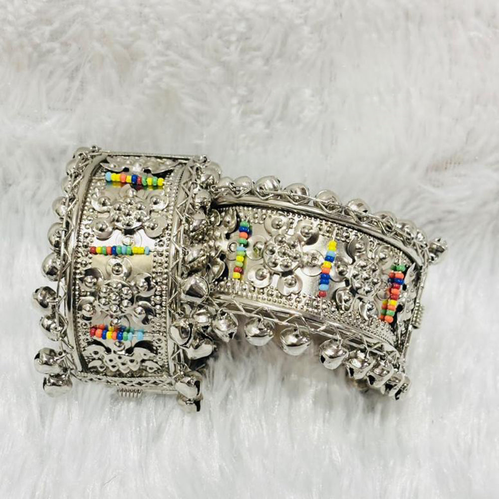 Manisha Jewellery Oxidiesd Plated Rustic Charm Openable Kada