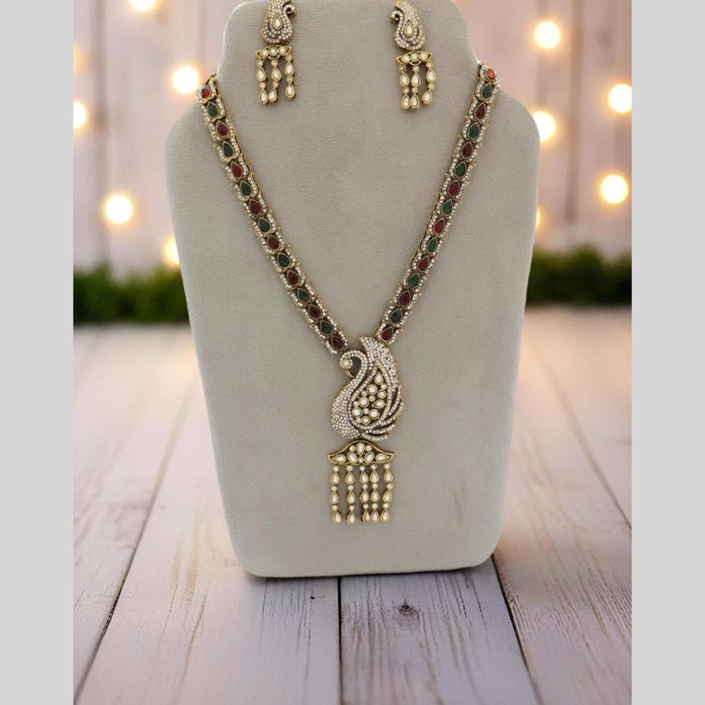 Manisha Jewellery Peacock Inspired Long  Necklace Set